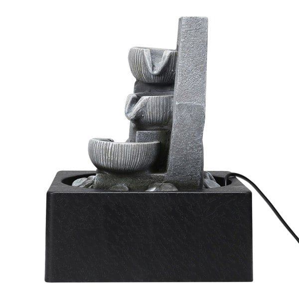 LED Light Cascade Tabletop Fountain Relaxing Water Feature for Relaxation and Meditation Soothing Waterfall Design Fountains Living and Home