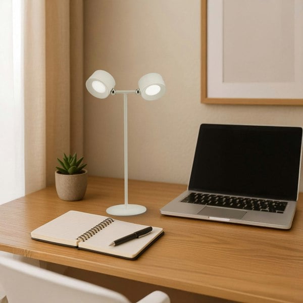 Tall White LED Colour Changing Rechargeable Remote Control Table Lamp Image 6