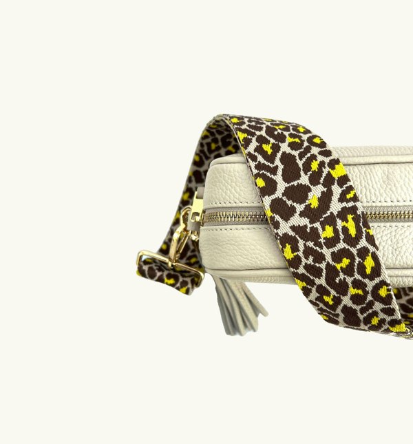 Apatchy London Lemon Cheetah Bag Strap