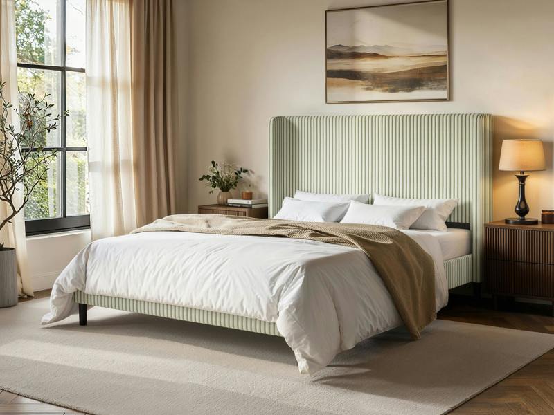 SOLACE+CO Jovanna Bed with Winged Headboard