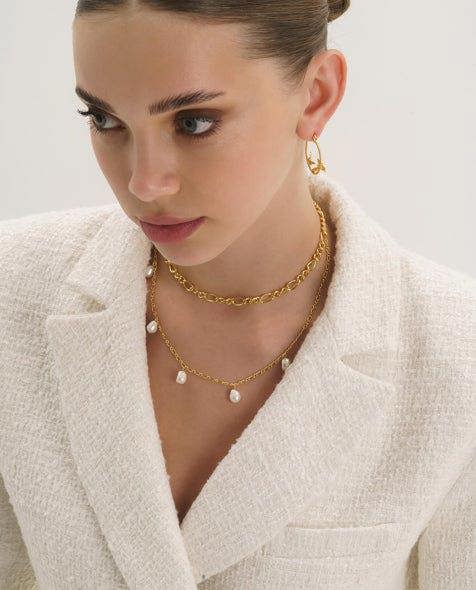 Thick 18K Gold Link Chain Necklace - Necklaces - Elk & Bloom