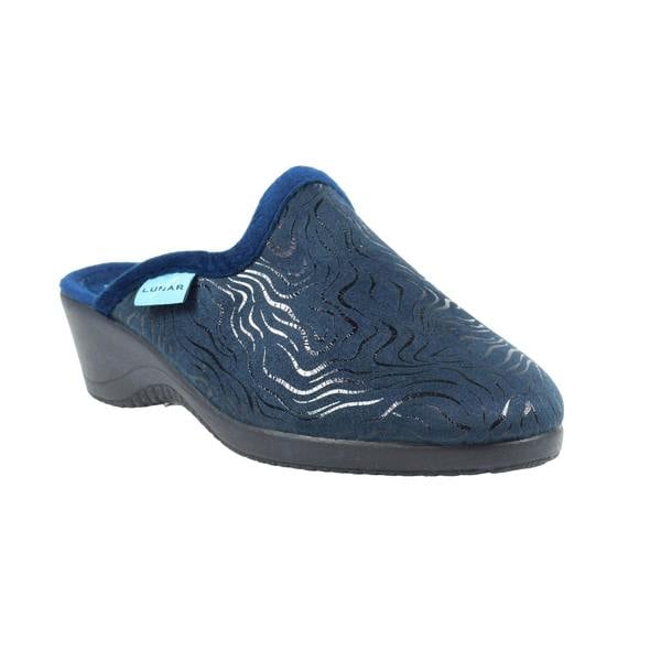 Lunar Womens/Ladies Darlene Wedge Slippers - Blue - 