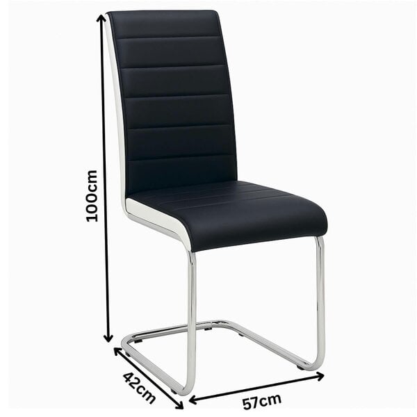 Kosy Koala Modern Grey Dining Table With 4 Black Faux Leather Chairs Dining Furniture Set