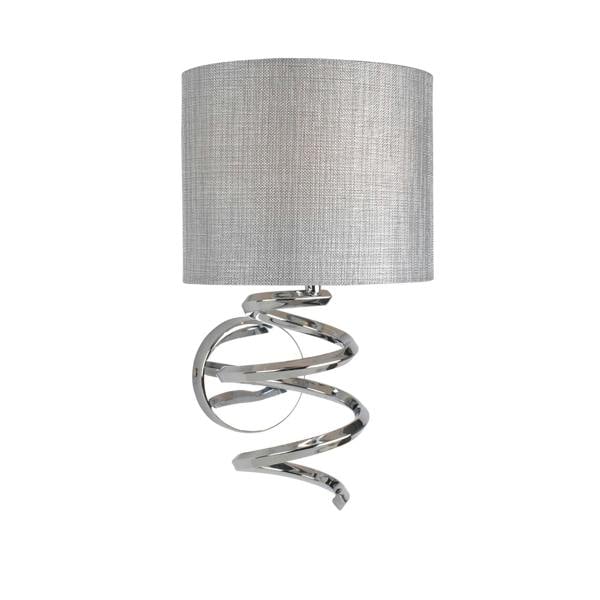 Pagazzi Lighting Kasi 1 Light Polished Chrome Wall Light with Grey Shade
