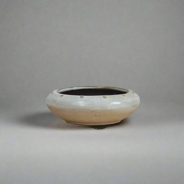 Yorkshire Bonsai 13cm Glazed Bonsai Pot | Round | 13cm x 4cm | White