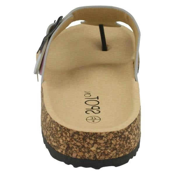 Spot On Ladies Spot On Flat Hologram Sandals