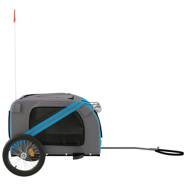 Berkfield Dog Bike Trailer Blue and Grey Oxford Fabric and Iron