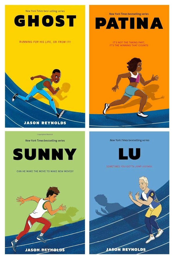 Knights Of Media Jason Reynolds' Track Series 4 Books Set (Ghost, Patina, Sunny and Lu)