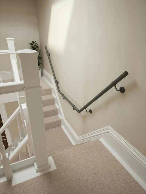 Luddington textured grey t shape handrail