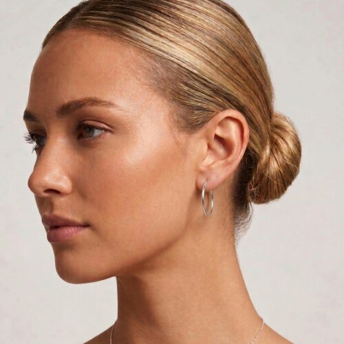 Spero London Sterling Silver Essential Hoop Earrings