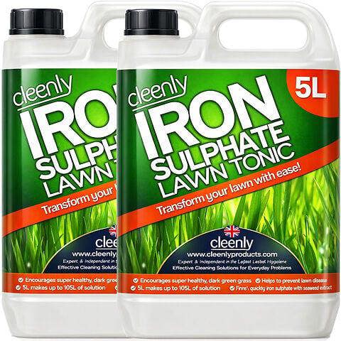 Cleenly Iron Sulphate Lawn Tonic Liquid - Transforms Lawns, Hardens Turf and Greens Grass 10L