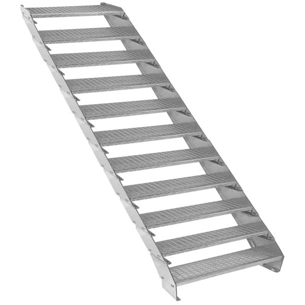 Monstershop Adjustable 11 Section Galvanised Staircase - 900mm Wide