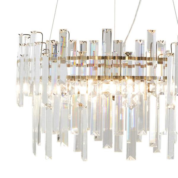 Pagazzi Lighting Onega 3 Light Antique Brass & Glass Pendant Ceiling Light