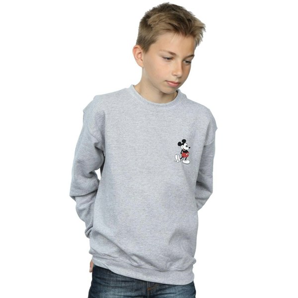 Disney Boys Mickey Mouse Kickin Retro Chest Sweatshirt - Sports Grey