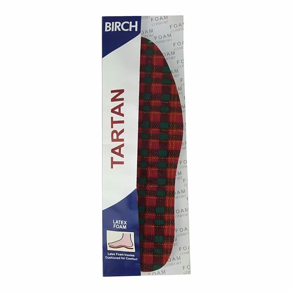 BIRCH Mens Tartan Foam Insoles - Cushioning Shoe Inserts