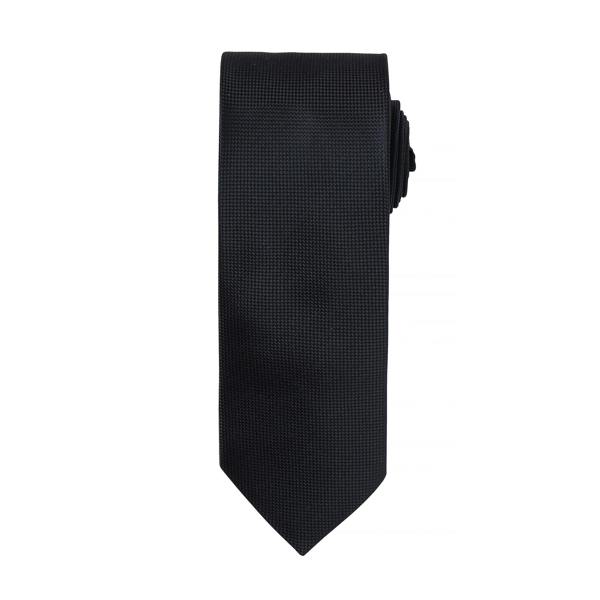 Premier Mens Micro Waffle Formal Work Tie (Pack of 2) - Black
