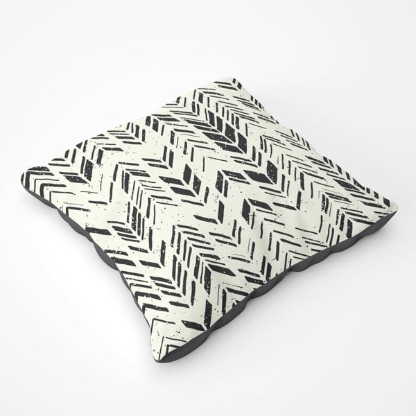 Warren Reed Hand Drawn Chevron Pattern Floor Cushion