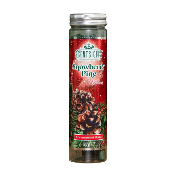 Samuel Alexander 25g Snowberry Pine Scented Christmas Scentsicles with 6 Hanging Hooks