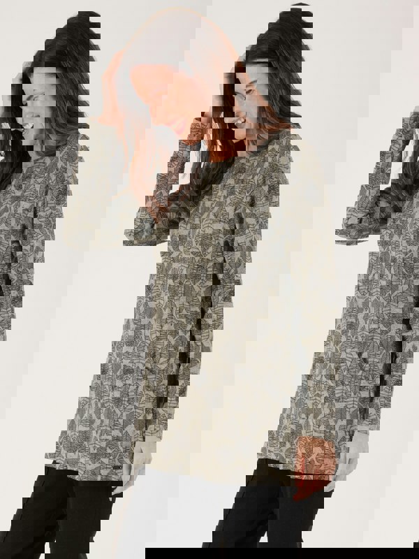 TIGI-Wear Basil Leaf Print Tunic Top