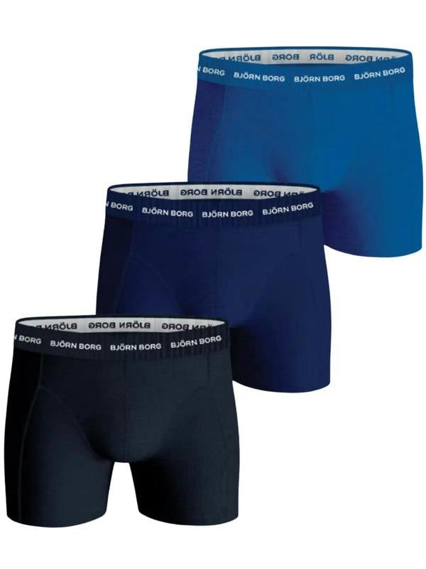 Bjorn Borg 3-Pack Classic Logo Boxer Briefs, Blue Combination