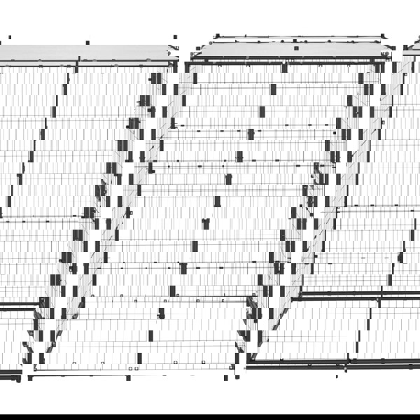 Berkfield Outdoor Dog Kennel Steel with Roof 110x220x180 cm