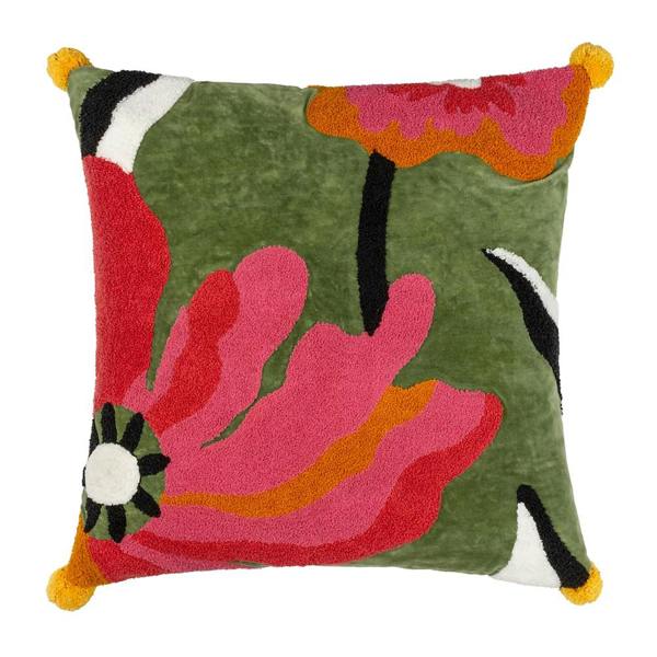 Wylder House Of Bloom Piped Poppy Cushion Cover - Multicoloured - 