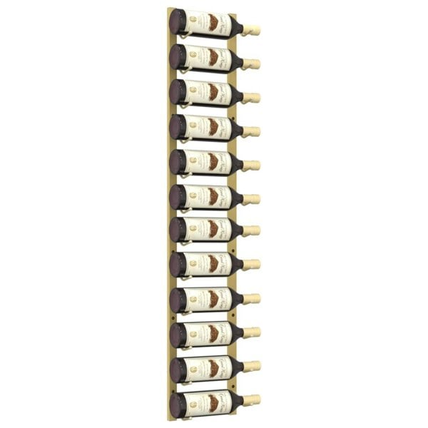 Berkfield Wall Mounted Wine Rack for 12 Bottles Gold Iron