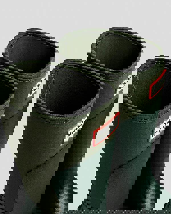 Hunter Unisex Balmoral Neoprene Short Boot - Dark Olive/Black | CHO | Designer Unisex Short Wellies