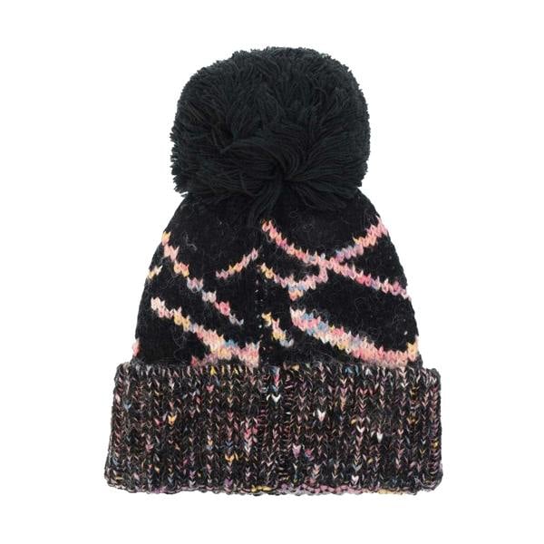Trespass Womens/Ladies Diandra Colour Block Knitted Pom Pom Beanie - Black - 