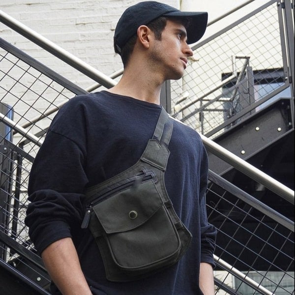 Donald Recycled Canvas Vegan Shoulder Bag