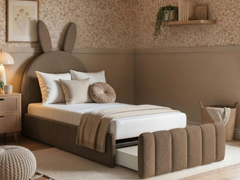 Flair Lapin Single Bed with Bunny Headboard Boucle