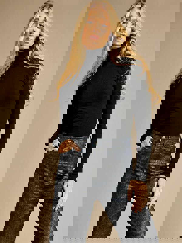 GWD Rydal Indigo Silver Foil Printed Wide Leg Denim Jean