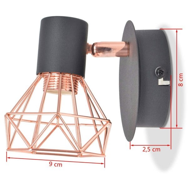 Berkfield Wall Lamps 2 pcs with 2 LED Filament Bulbs 8 W