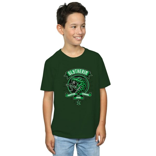 Harry Potter Boys Slytherin Toon Crest T-Shirt - Forest Green