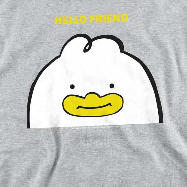 K-Pop Demon Hunters Childrens/Kids Hello Friend Derpy Letter Pullover Hoodie - Heather Grey