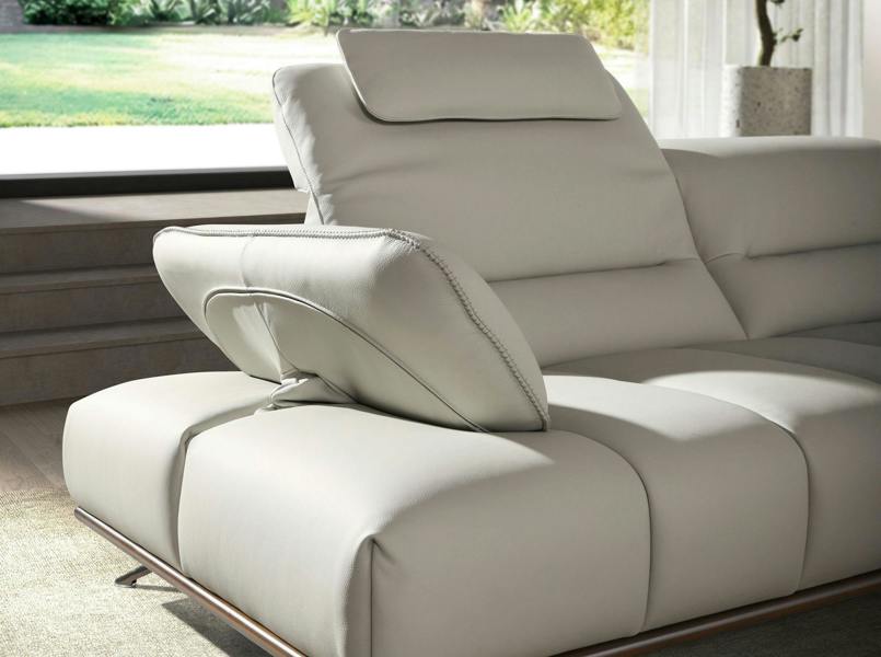 Angel Cerdá Corner sofa in light grey leather 6243/6244