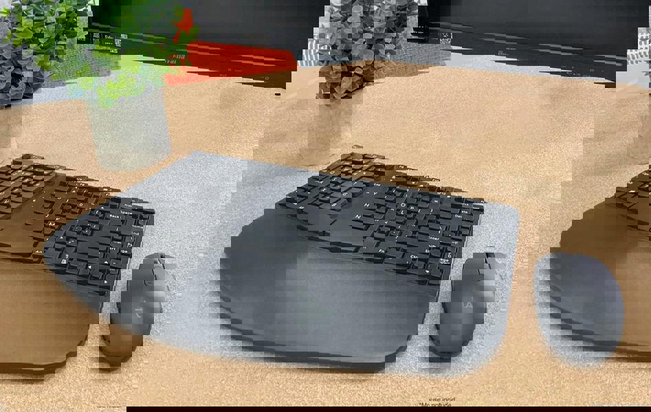 Accuratus Contour Multidevice Wireless - Bluetooth & RF Wireless Sculptured Ergonomic Split Key Multimedia Keyboard with Reverse Tilt