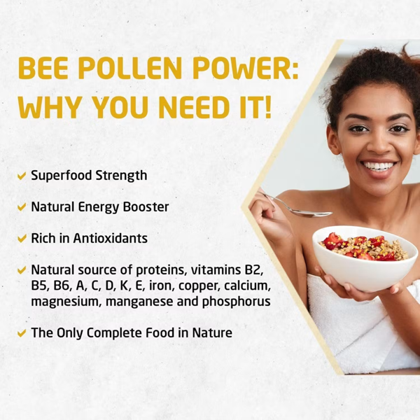 BEE&YOU Natural Bee Pollen Granules-Wildcrafted, 5 oz