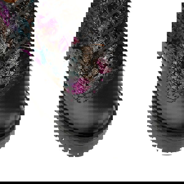 Embassy London Artisan - Dark Winter Foil & Pink - Women's leather lace-up shoe with brogue detailing