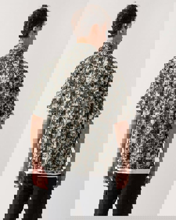 Armani Exchange Armani Exchange Mens Palm Tree Print Hawaiian Shirt