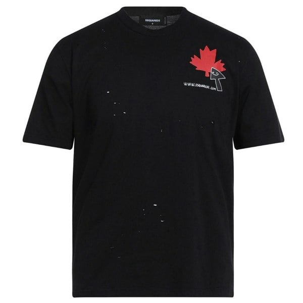 Dsquared2 Click Leaf Box Fit T Shirt - Black