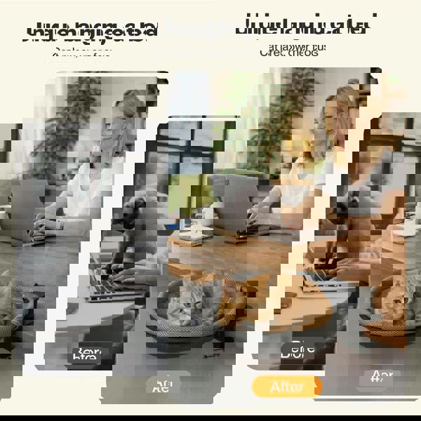 Skylos Cat Bed for Desk 360° Rotating Sturdy Hammock Plush Mesh Hold 21kg Indoor