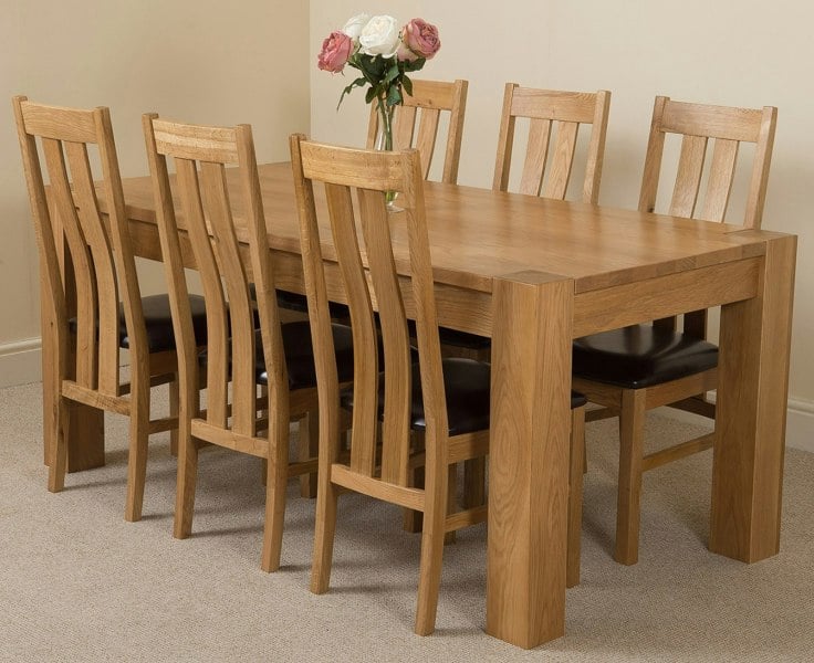 That's Furniture Kuba Large Oak Dining Table with Princeton Oak Chairs