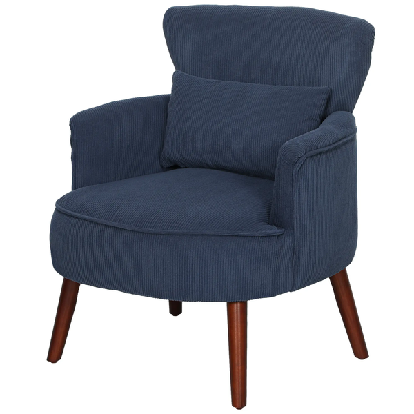 Corduroy Retro Accent Chair - Blue