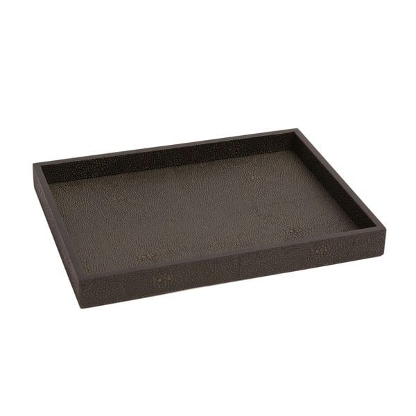 POSH TRADING COMPANY Chelsea Medium Tray - Shagreen Chocolate