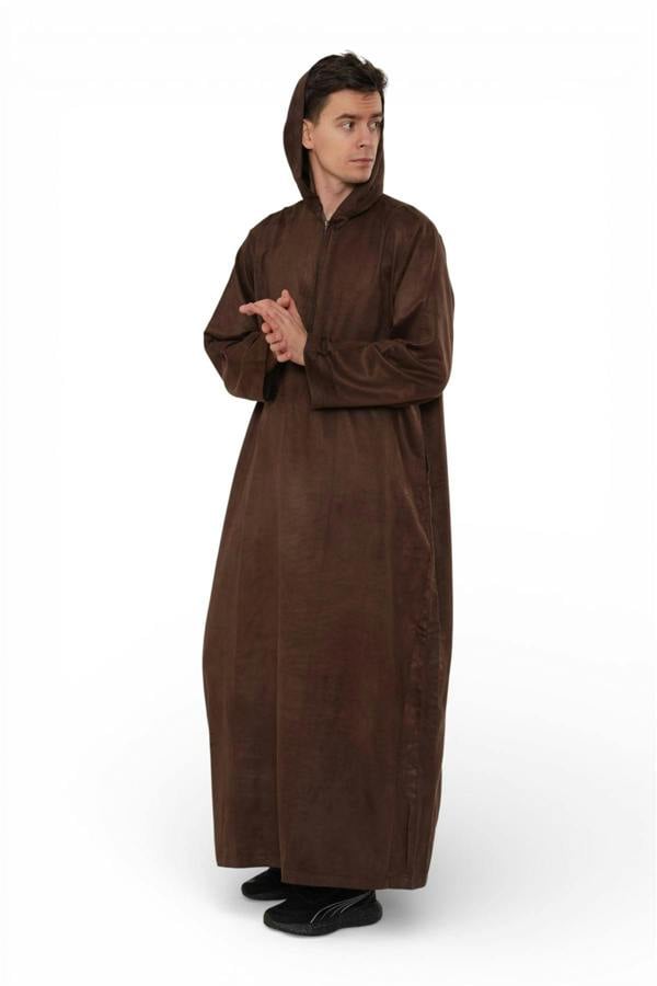 Infinity Leather Men's Hooded Eid Moroccan Jubba Robe Ramadan Eid Thobe - HM12