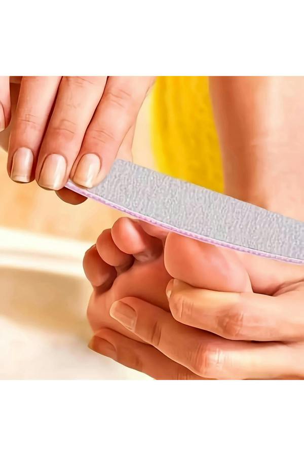 Dyzi 50pcs Nail File Buffer Set 100/180 Grit Double-Sided Half-Moon