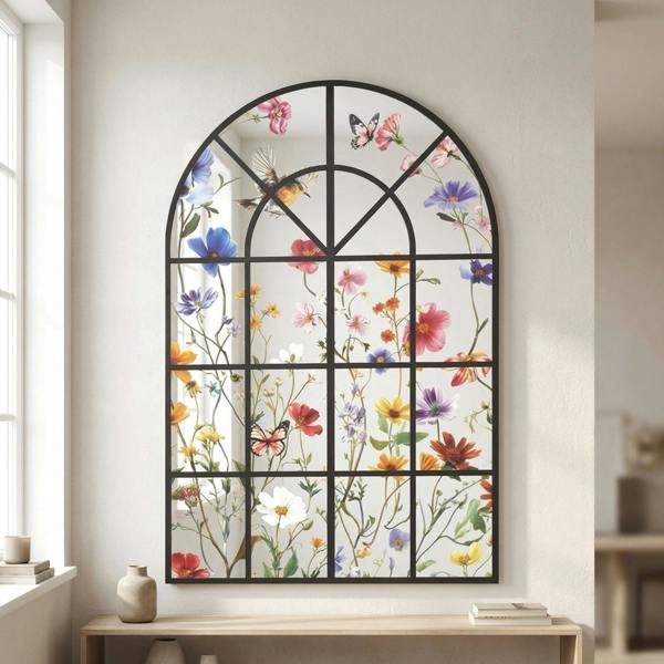 Garden Greatness Floral Arch Window Style Mirror