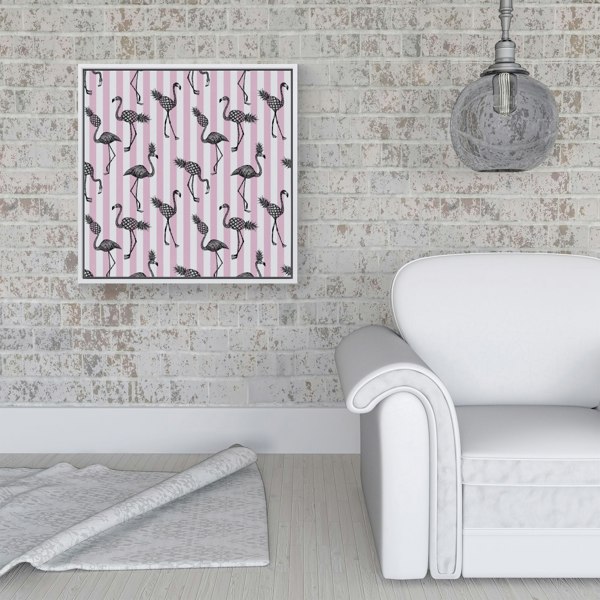 Warren Reed Pineapple Flamingo Framed Canvas