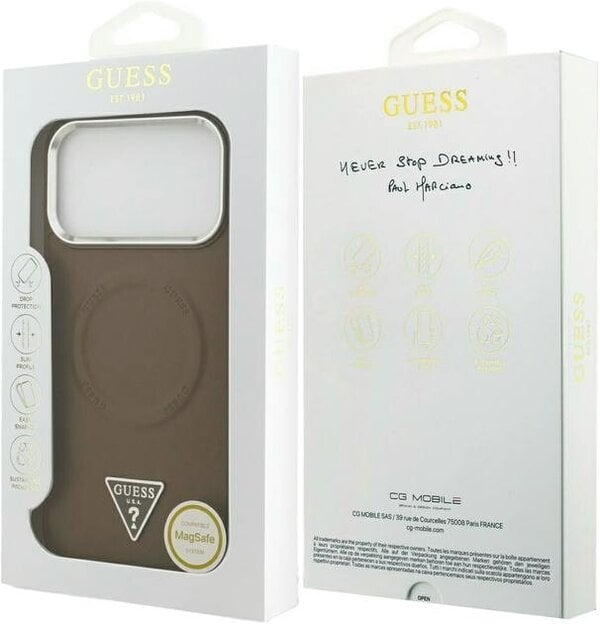 Guess Triangle Logo Case with MagSafe for iPhone 17 Pro Max 6.9" Brown - GUHMP17XPSDTSCMW